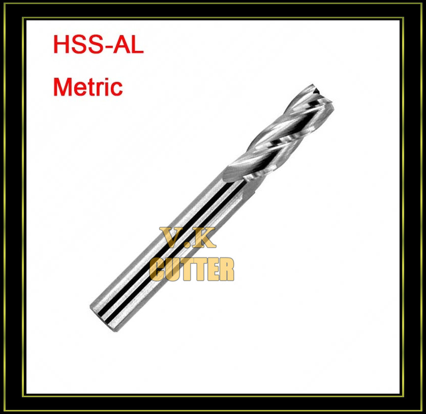 4F HSS-AL Metric Size Square End Mills